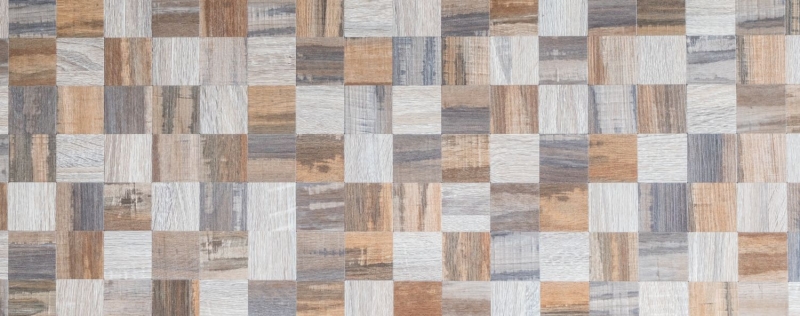 mosaico autoadhesivo ALU gris beige metal aspecto madera MOS200-2422