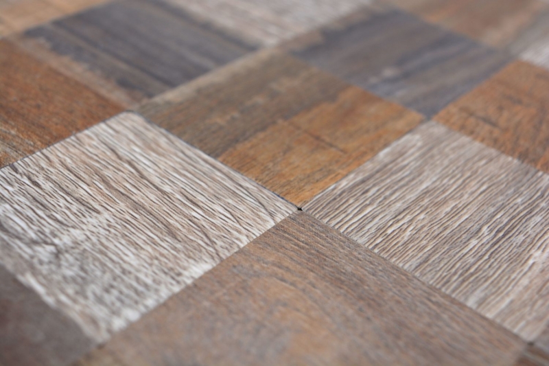 mosaico autoadhesivo ALU gris beige metal aspecto madera MOS200-2422
