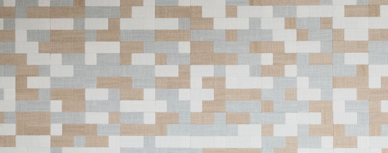 mosaico autoadhesivo ALU crema beige gris metal aspecto textil MOS200-2522
