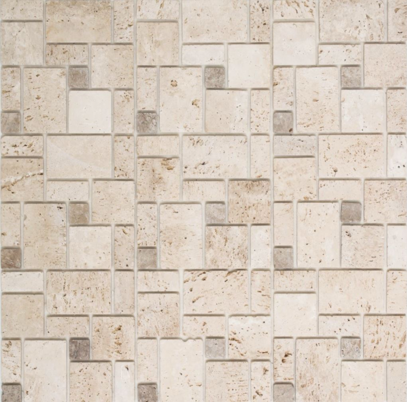 mosaico autoadhesivo azulejo travertino piedra natural beige travertino beige MOS200-4CM14