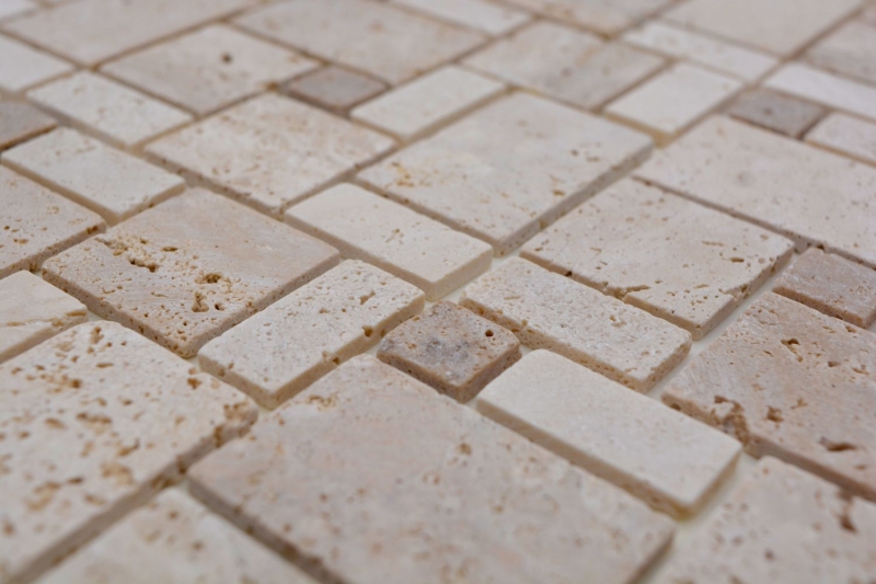 mosaico autoadhesivo azulejo travertino piedra natural beige travertino beige MOS200-4CM14