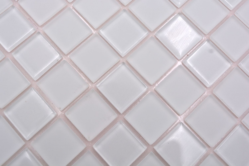 mosaico de vidrio autoadhesivo azulejo mosaico blanco mate azulejo backsplash cocina splashback MOS200-4CM20