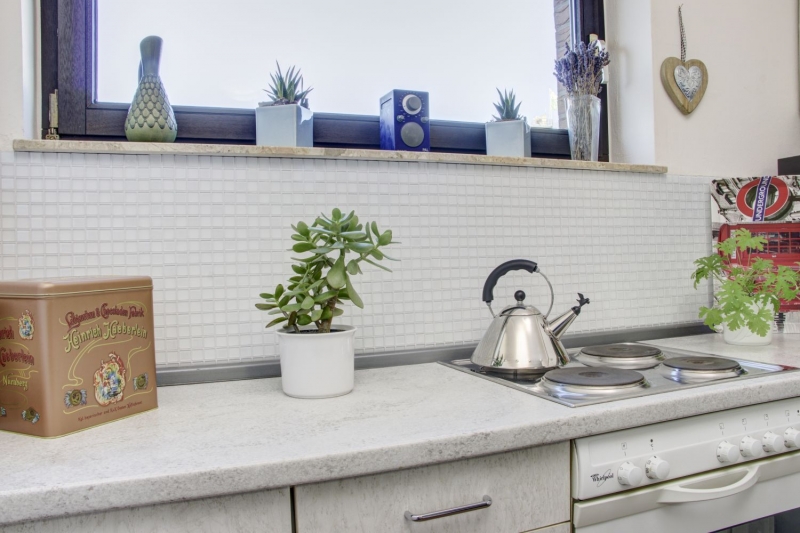mosaico de vidrio autoadhesivo azulejo mosaico blanco mate azulejo backsplash cocina splashback MOS200-4CM20
