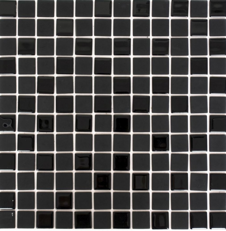 mosaico de vidrio autoadhesivo mosaico de azulejos negro mate salpicaduras de cocina MOS200-4CM22