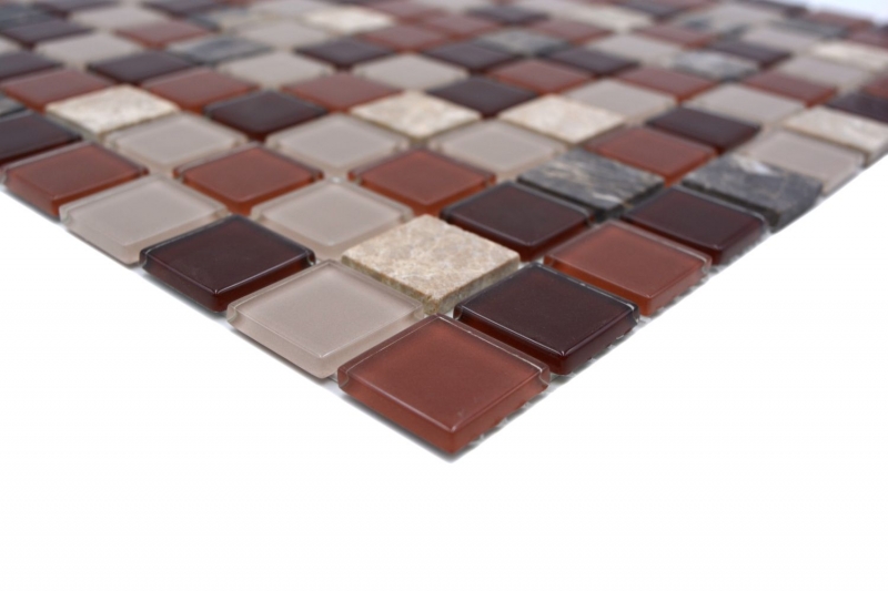 mosaico de vidrio autoadhesivo azulejo de mosaico de piedra natural rosa beige marrón emperador MOS200-4M352