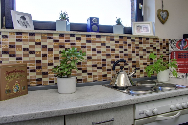 azulejo de mosaico autoadhesivo piedra natural beige marrón azulejo backsplash MOS200-4MS75