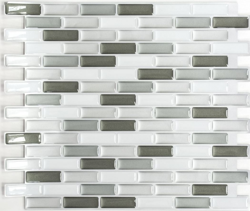 autoadhesivo mosaico stick look vinilo película blanco gris antracita azulejo backsplash cocina