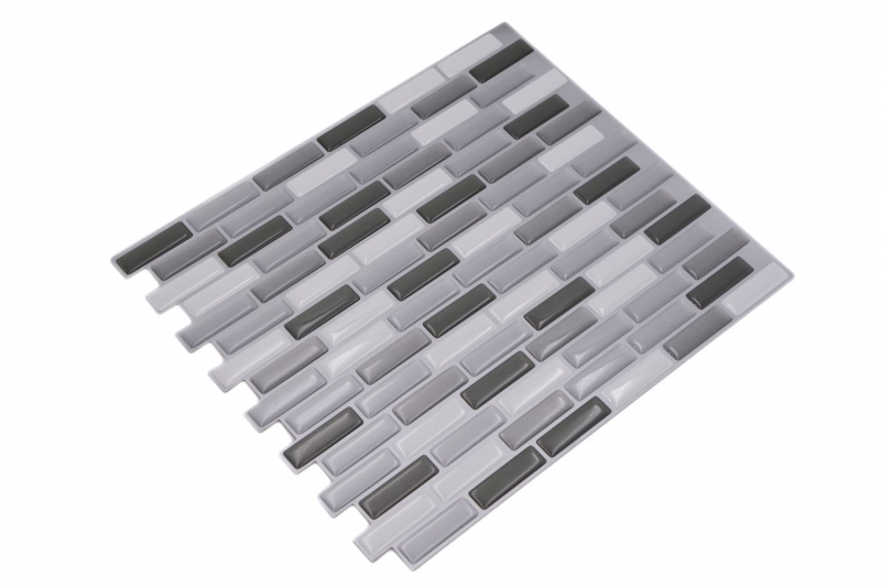 autoadhesivo mosaico stick look vinilo película blanco gris antracita azulejo backsplash cocina