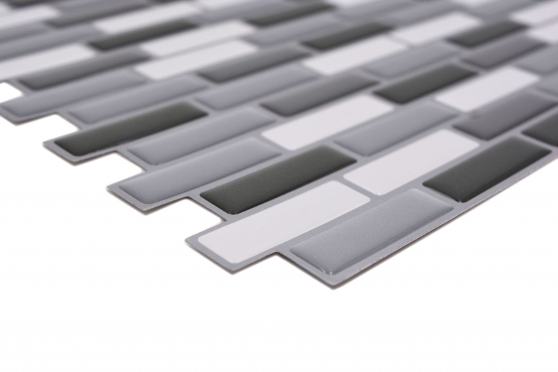 autoadhesivo mosaico stick look vinilo película blanco gris antracita azulejo backsplash cocina