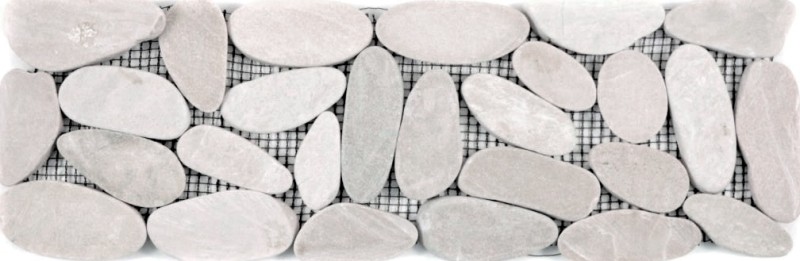 Guijarro de río beige claro marrón crema borde guijarro corte plano cocina pared suelo baño aseo sauna - MOSBor-SK1202