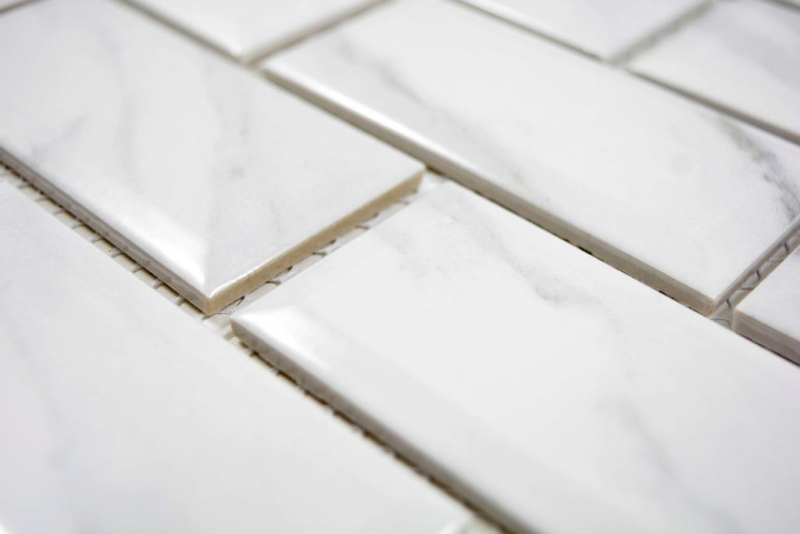 Muestra de mano cerámica mosaico Metro Carrara look backsplash cocina splashback BAD ducha MOS26M-0203_m
