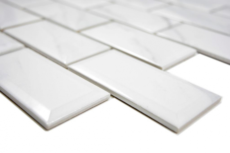 Muestra de mano cerámica mosaico Metro Carrara look backsplash cocina splashback BAD ducha MOS26M-0203_m