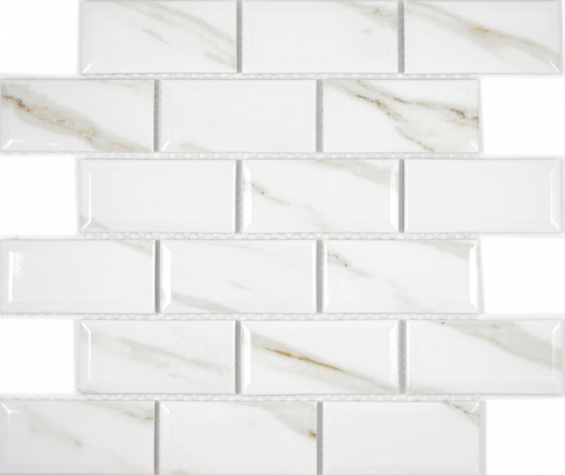 Muestra de mano cerámica mosaico Metro Calacatta backsplash cocina splashback BAD ducha MOS26M-0204_m