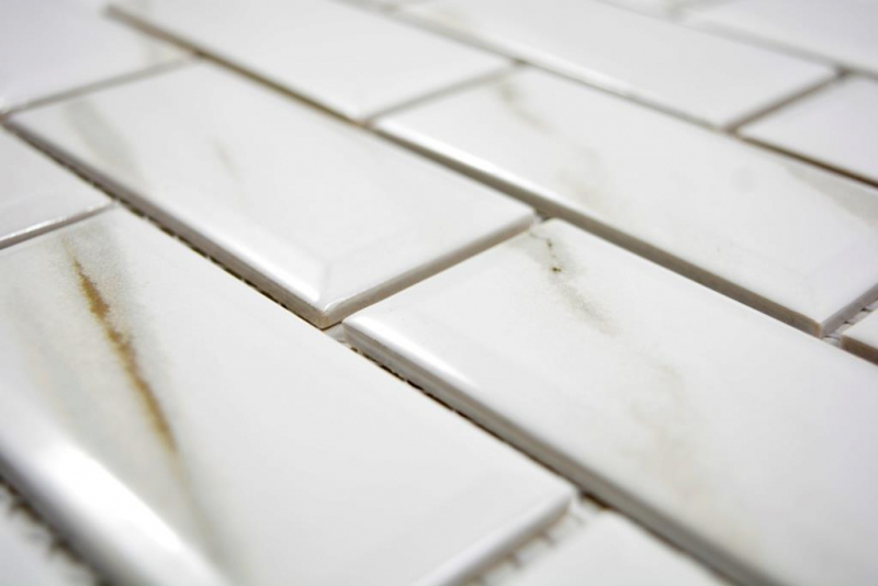 Muestra de mano cerámica mosaico Metro Calacatta backsplash cocina splashback BAD ducha MOS26M-0204_m