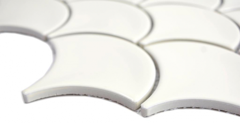 Mosaico de cerámica ventilador marfil brillante pared azulejo backsplash cocina ducha baño MOS13-FS09_f