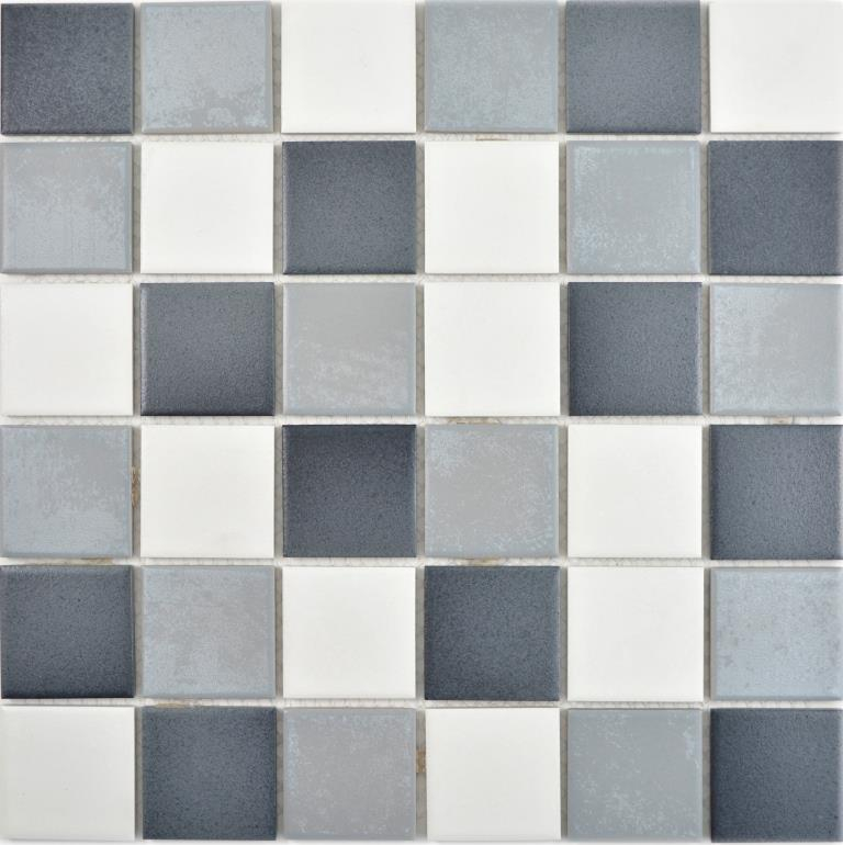 Muestra de mano cerámica mosaico azulejo backsplash antiguo blanco gris antracita pared azulejo cocina baño azulejo MOS14-0123_m