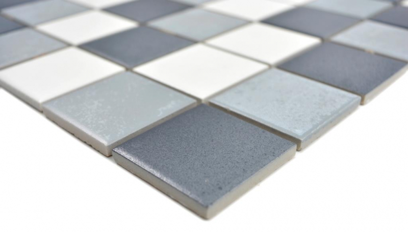 Muestra de mano cerámica mosaico azulejo backsplash antiguo blanco gris antracita pared azulejo cocina baño azulejo MOS14-0123_m