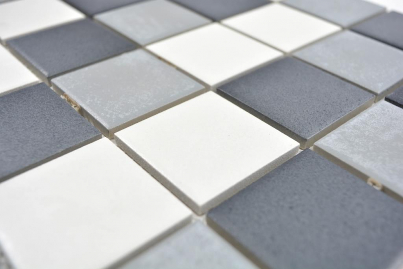 Muestra de mano cerámica mosaico azulejo backsplash antiguo blanco gris antracita pared azulejo cocina baño azulejo MOS14-0123_m