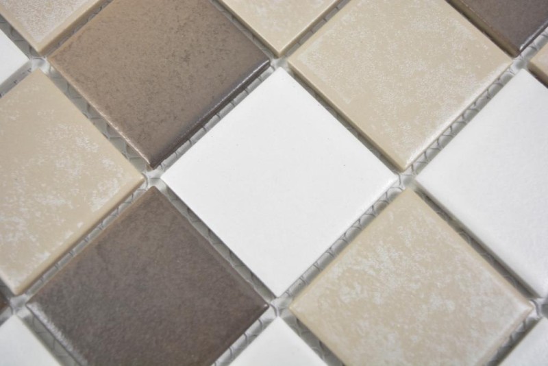Azulejo de mosaico de cerámica antiguo blanco beige marrón antideslizante azulejo de la cocina MOS14-1213
