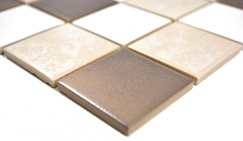 Muestra de mano mosaico antiguo blanco beige marrón pared azulejo cocina azulejo backsplash MOS14-1213_m