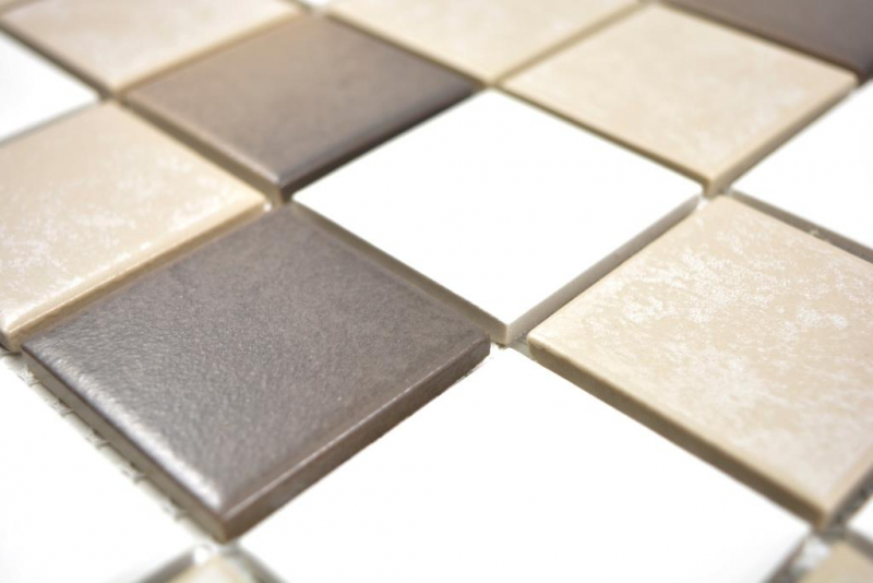Muestra de mano mosaico antiguo blanco beige marrón pared azulejo cocina azulejo backsplash MOS14-1213_m