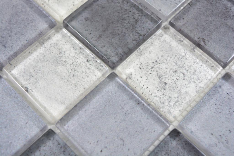 Mosaico de vidrio mosaico azulejos crema gris antracita pared azulejo backsplash cocina cuarto de baño MOS88-0022