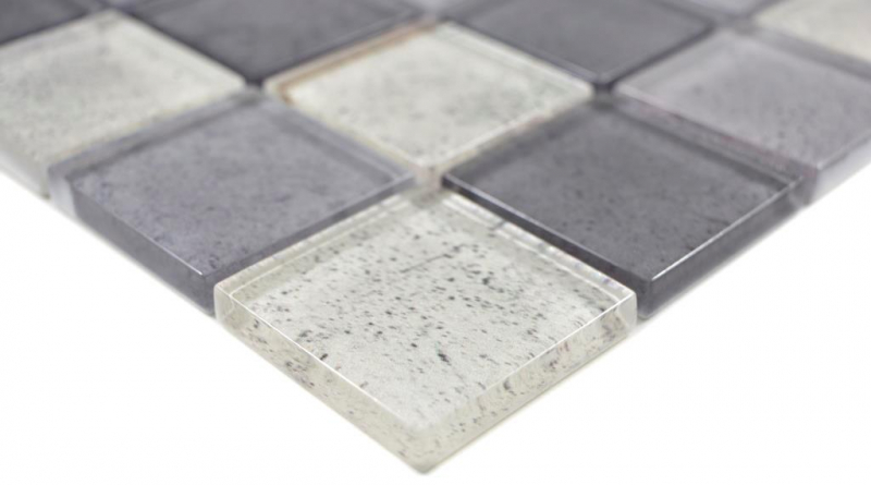 Mosaico de vidrio mosaico azulejos crema gris antracita pared azulejo backsplash cocina cuarto de baño MOS88-0022