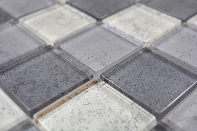 Mosaico de vidrio mosaico azulejos crema gris antracita pared azulejo backsplash cocina cuarto de baño MOS88-0022