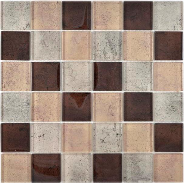 Muestra de mano cristal transparente mosaico de vidrio beige pared azulejo backsplash cocina ducha baño MOS88-1212_m