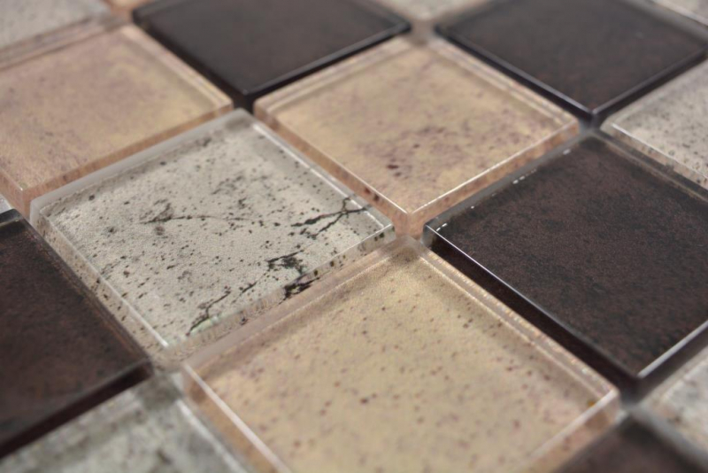 Muestra de mano cristal transparente mosaico de vidrio beige pared azulejo backsplash cocina ducha baño MOS88-1212_m