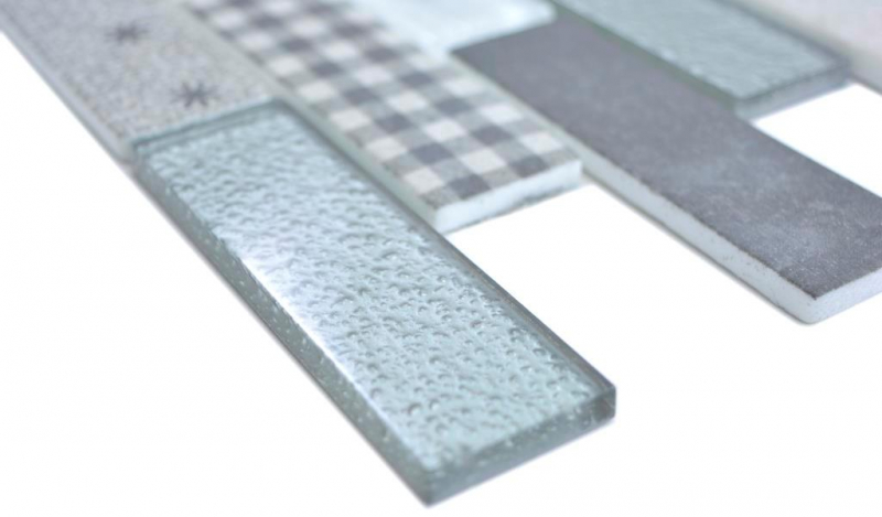 Translúcido Mosaico Ladrillo ECO mosaico de vidrio retro gris pared azulejo backsplash cocina ducha baño MOS88-R002