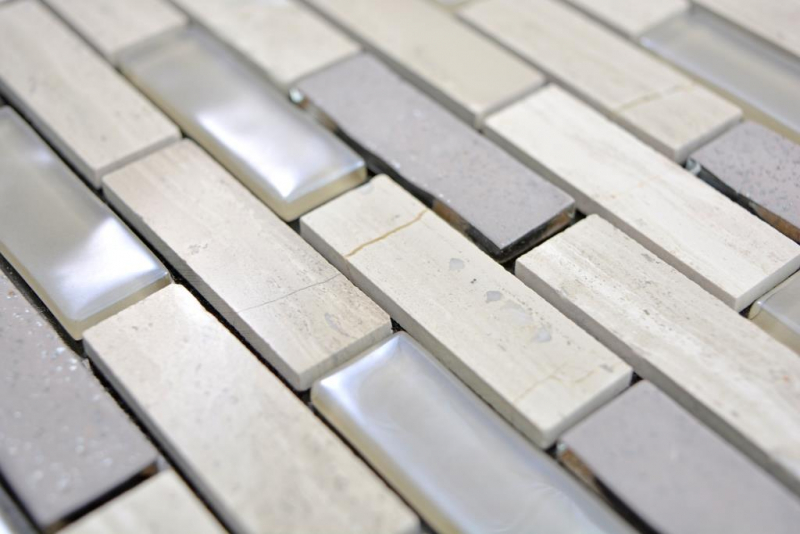 Muestra de mano mosaico translúcido autoadhesivo mosaico de vidrio compuesto piedra vidrio gris MOS200-002_m