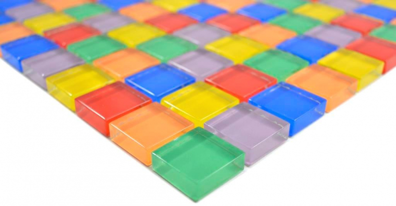 Muestra de mano transparente cristal mosaico colorido pared azulejo backsplash cocina baño MOS88-1235_m