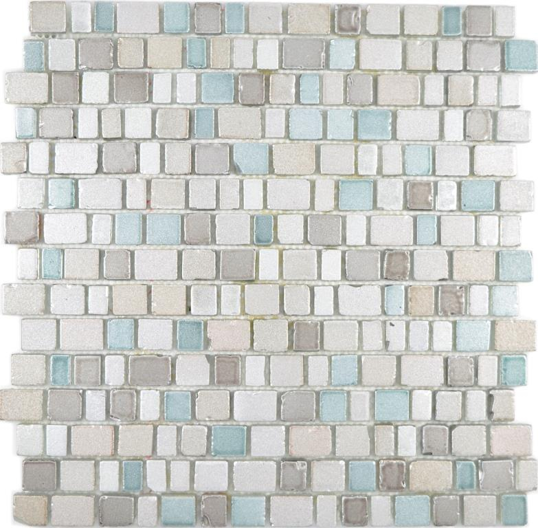 Mosaico de vidrio mosaico estera mosaico frontera gris beige pastel tono pared azulejo backsplash cocina cuarto de baño