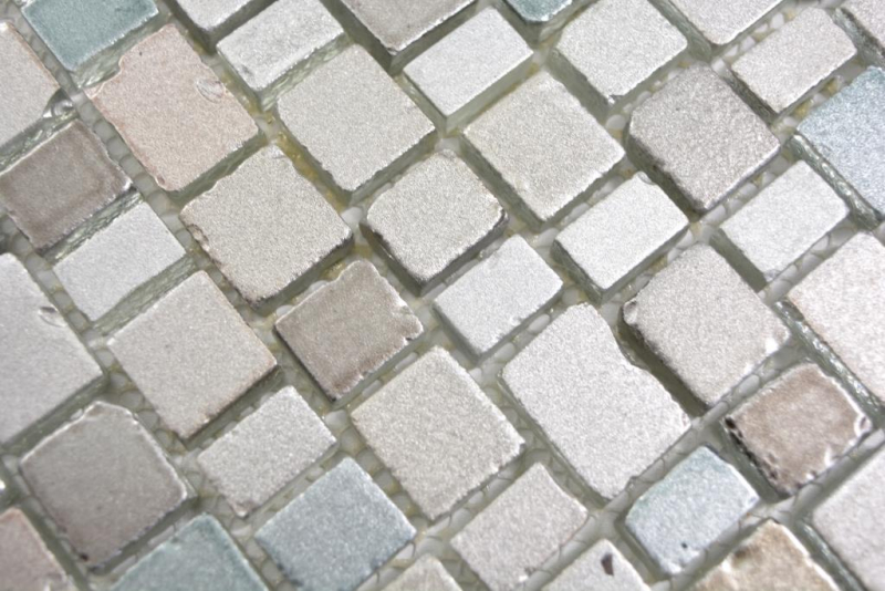 Mosaico de vidrio mosaico estera mosaico frontera gris beige pastel tono pared azulejo backsplash cocina cuarto de baño