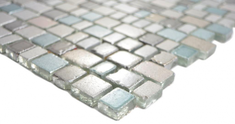 Mosaico de vidrio mosaico estera mosaico frontera gris beige pastel tono pared azulejo backsplash cocina cuarto de baño