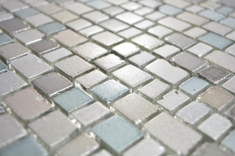 Mosaico de vidrio mosaico estera mosaico frontera gris beige pastel tono pared azulejo backsplash cocina cuarto de baño