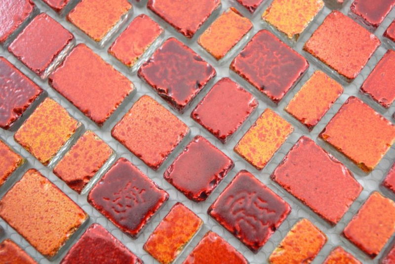 Muestra de mano transparente cristal mosaico vidrio mosaico rojo pared azulejo backsplash cocina baño MOS85-0009_m