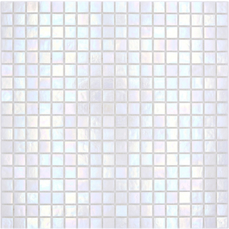 Mosaico de vidrio mosaico azulejos blanco perla iridio iridiscente pared ducha plato de ducha MOS58-0103