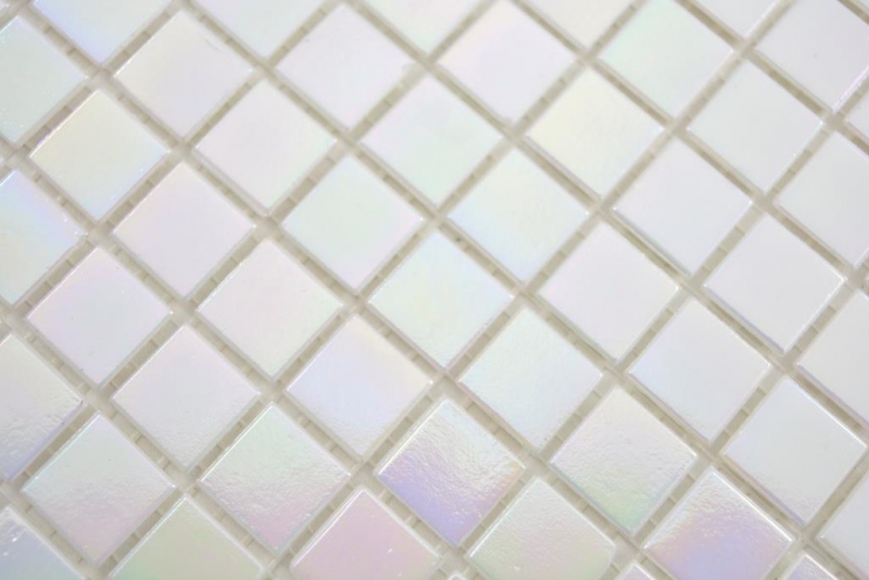 Mosaico de vidrio mosaico azulejos blanco perla iridio iridiscente pared ducha plato de ducha MOS58-0103