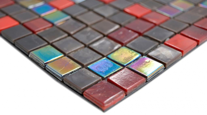 Muestra de mano vidrio mosaico de vidrio marrón rojo pared azulejo espejo cocina baño MOS58-0913_m