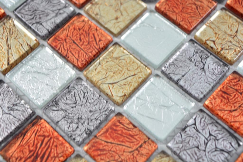 Muestra de mano transparente cristal mosaico oro plata negro rojo estructura pared azulejo espejo cocina baño MOS63-71739_m