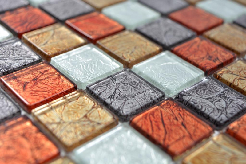Muestra de mano transparente cristal mosaico oro plata negro rojo estructura pared azulejo espejo cocina baño MOS63-71739_m