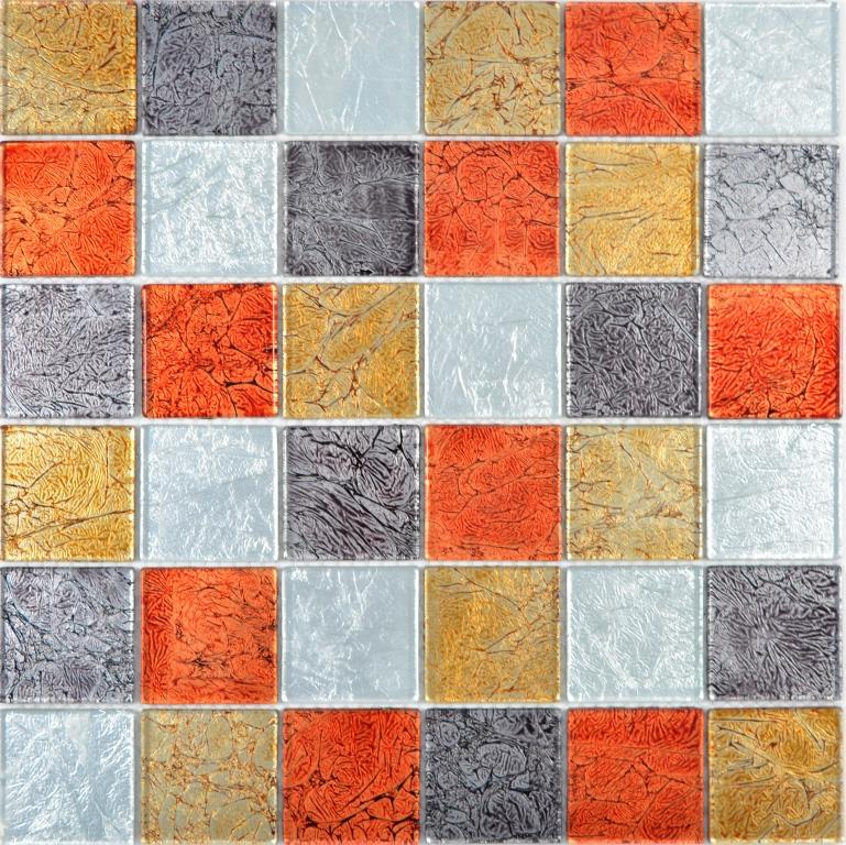 Muestra de mano transparente cristal mosaico oro plata negro rojo estructura pared azulejo espejo cocina baño MOS73-71739_m