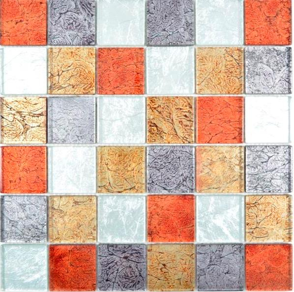 Muestra de mano transparente cristal mosaico oro plata negro rojo estructura pared azulejo espejo cocina baño MOS129-71739_m