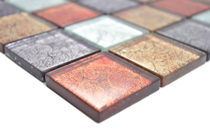 Muestra de mano transparente cristal mosaico oro plata negro rojo estructura pared azulejo espejo cocina baño MOS129-71739_m