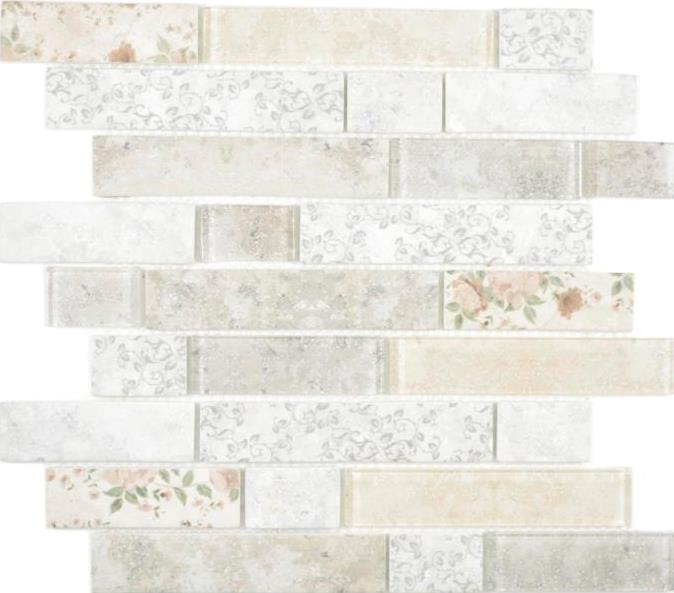 Translúcido mosaico de ladrillo compuesto ECO mosaico de vidrio rosa pared azulejo backsplash cocina cuarto de baño MOS24-2095