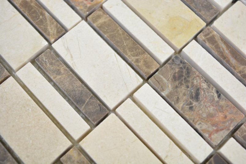 Mosaico de mármol piedra emperador oscuro cremarfil mosaico azulejo pared backsplash cocina cuarto de baño MOS88-1201_f