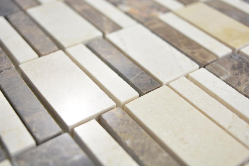 Mosaico de mármol piedra emperador oscuro cremarfil mosaico azulejo pared backsplash cocina cuarto de baño MOS88-1201_f