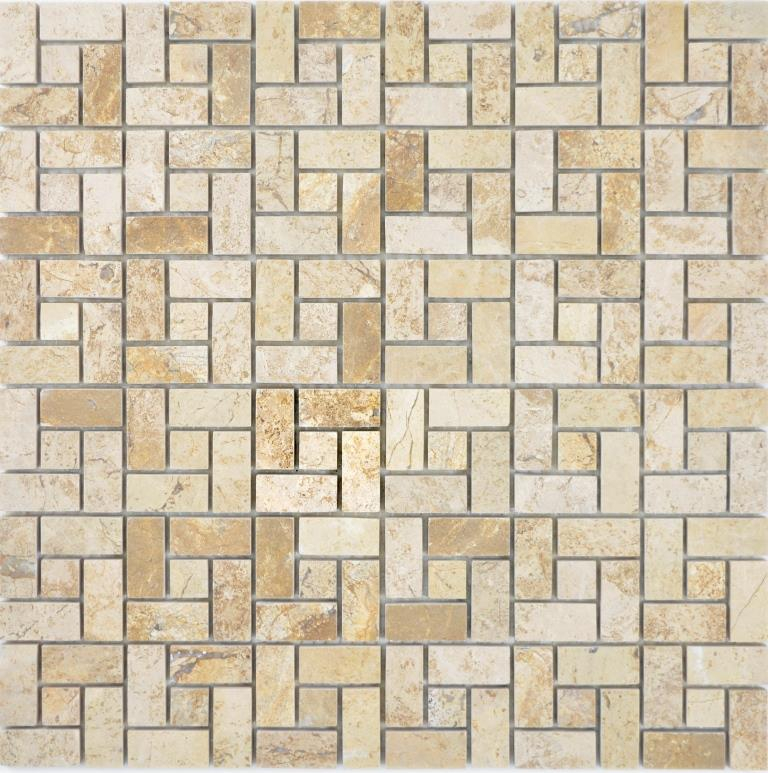 Muestra de mano rueda de mosaico de mármol piedra chocolate pulido mosaico azulejo pared azulejo backsplash cocina baño MOS88-B13_m